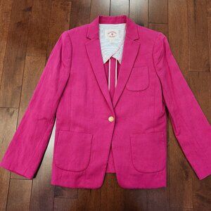 Brooks Brothers women's pink blazer in size 8 in linen cotton mix